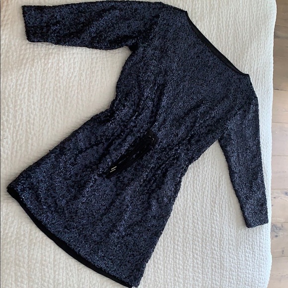 VERSACE JEANS COLLECTION NAVY BLUE SEQUIN DRESS - Picture 4 of 11